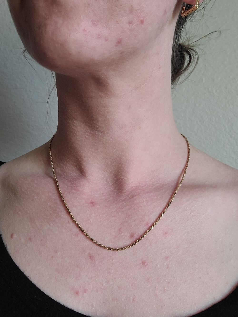14K Solid Gold Rope Chain Necklace 18" - Women's Jewelry